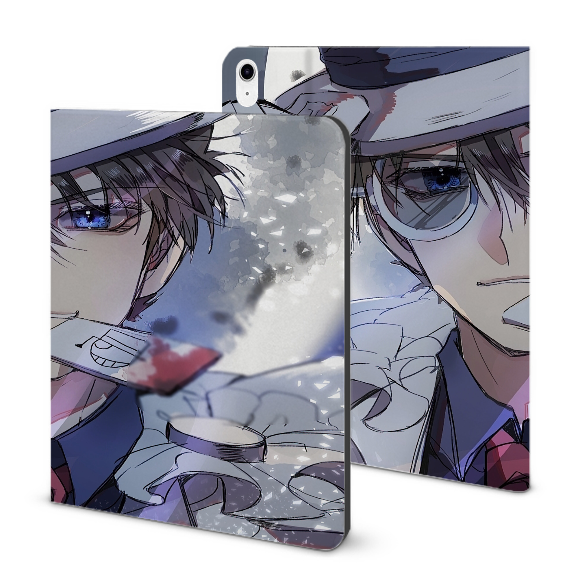 （画像用） 名探偵コナン Detective Conan IPad ケース ブック型 PUレザー TPU 耐衝撃 軽量 薄型 ペン収納なし 全面保護 IPad 各モデル対応